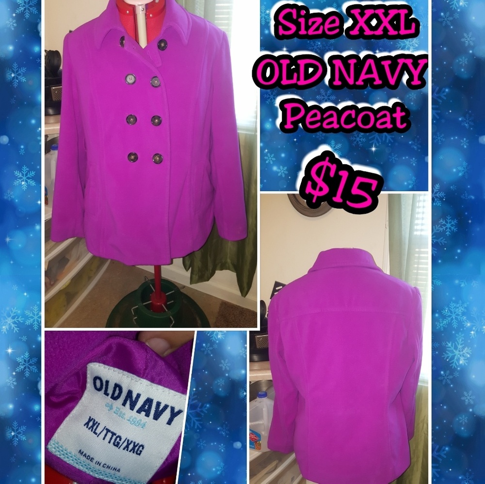 Plus Size Old Navy Fuscia Pea Coat
